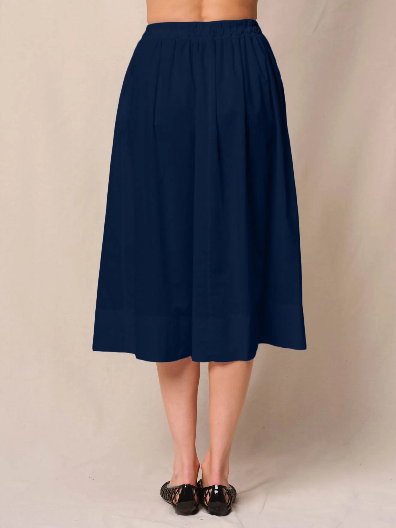 Voile Ribbed Waist Midi Skirt in New Navy sold by Bailey 44 product image thumbnail 4