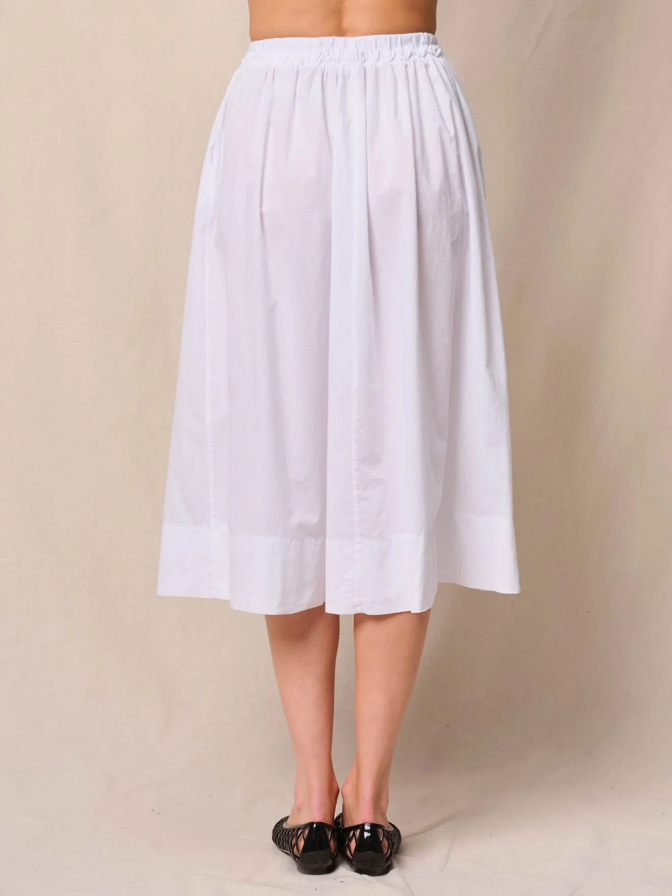 Voile Ribbed Waist Midi Skirt in White sold by Bailey 44 product image thumbnail 5