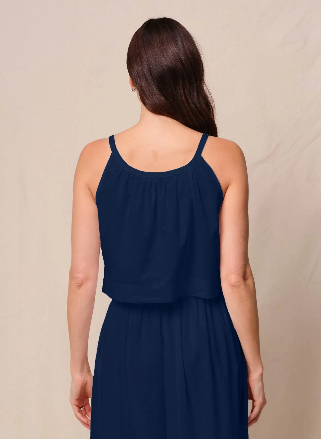 Voile Cropped Button Cami in New Navy sold by Bailey 44 product image thumbnail 2