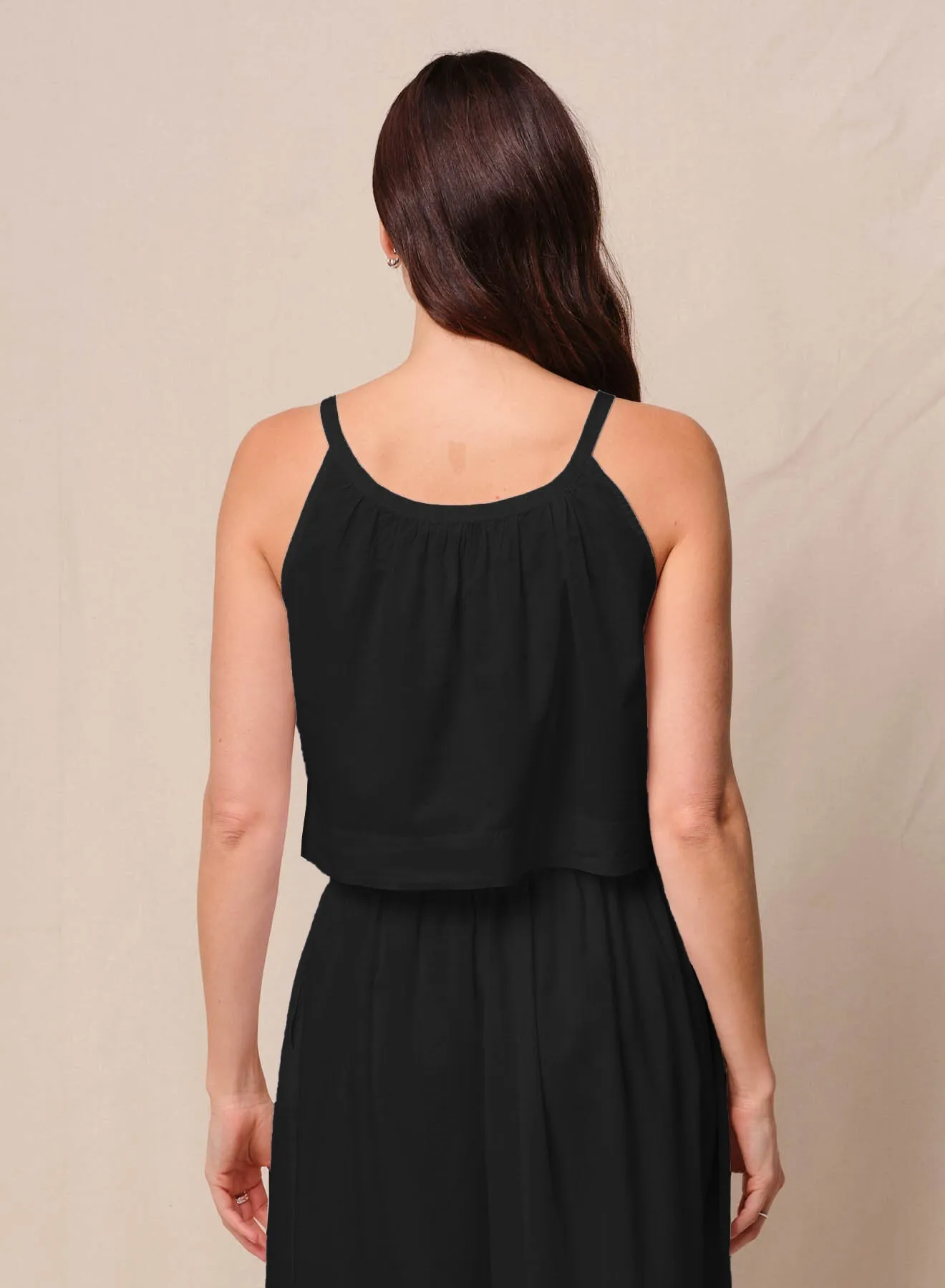 Voile Cropped Button Cami in Black sold by Bailey 44 product image thumbnail 2