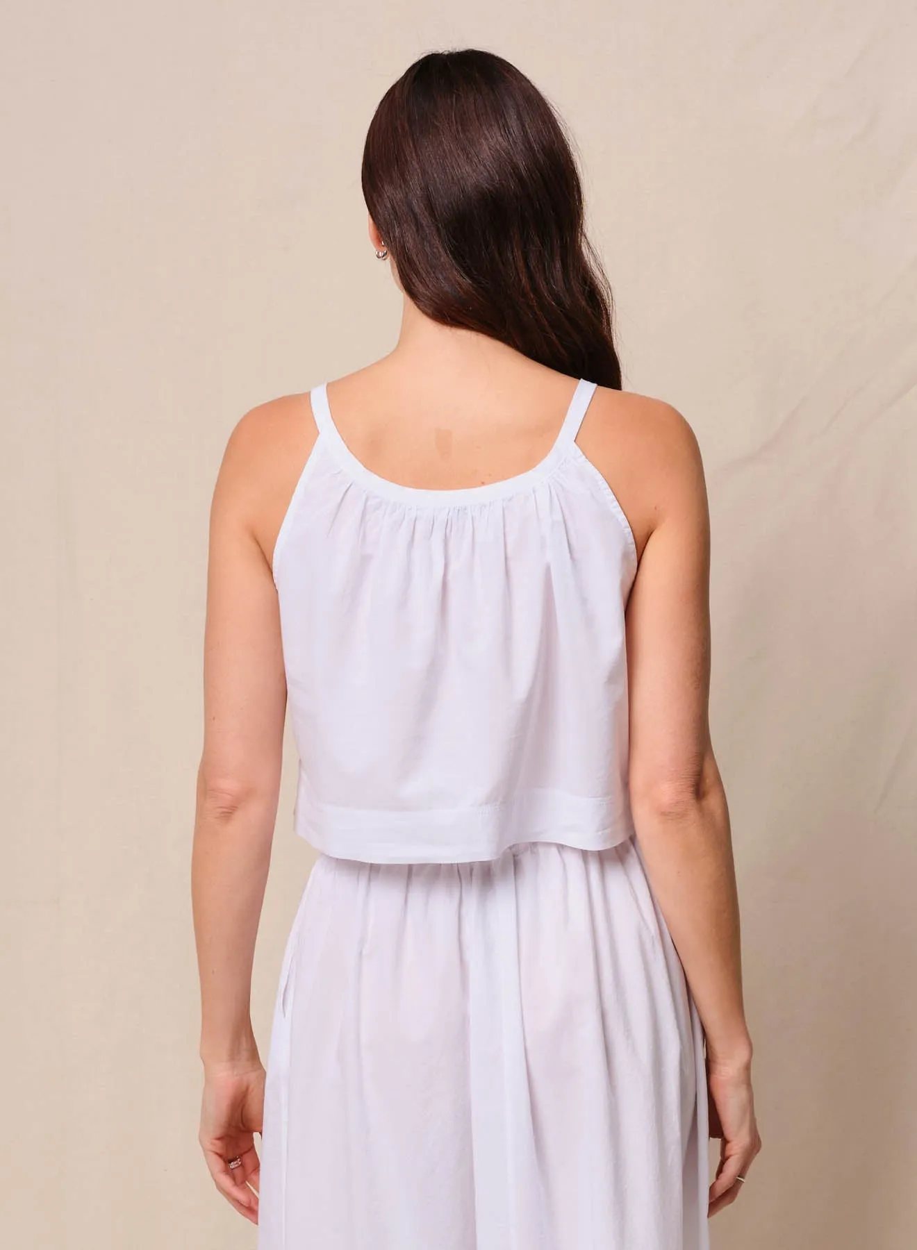 Voile Cropped Button Cami in White sold by Bailey 44 product image thumbnail 2