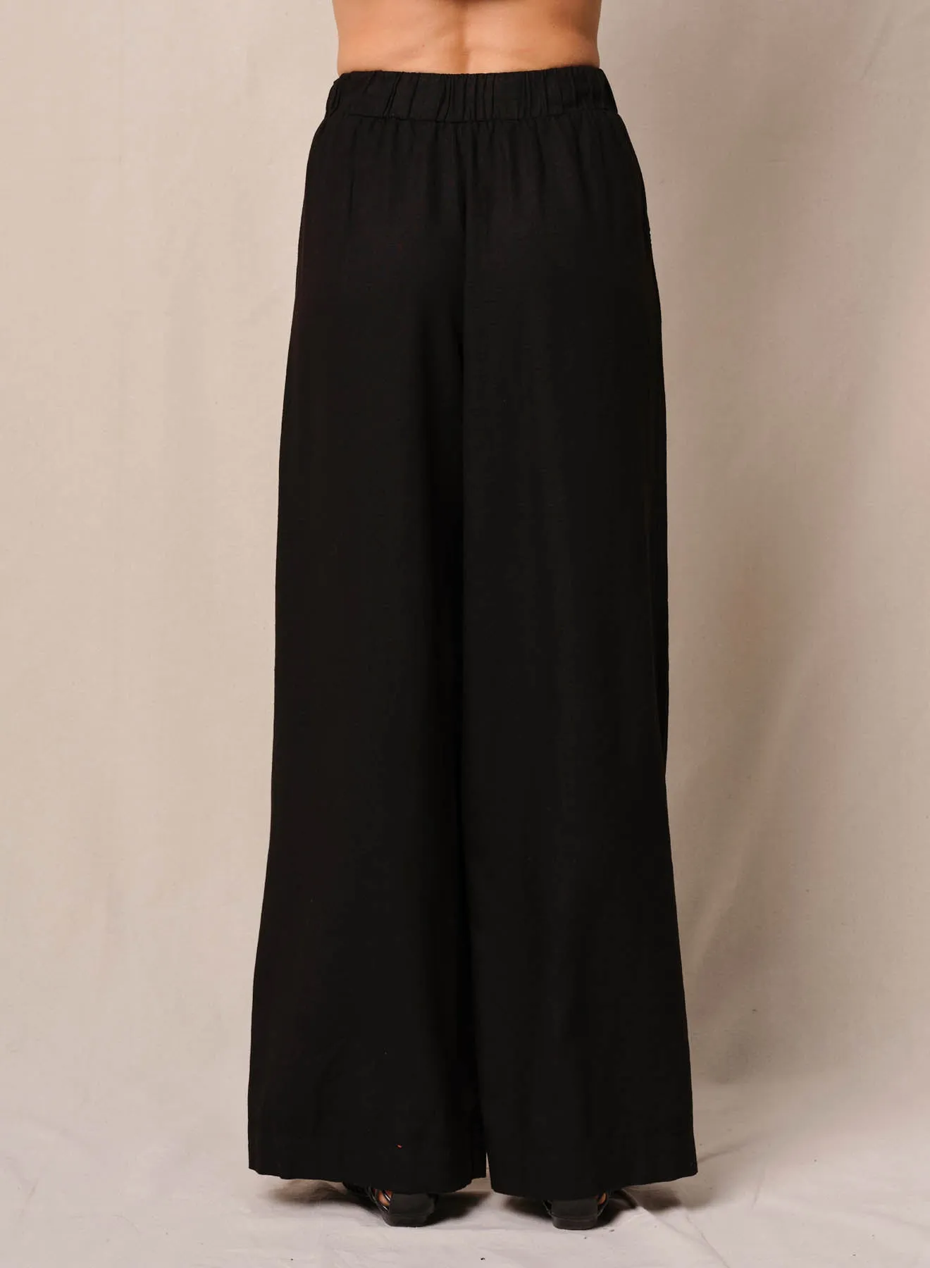 Linen Pull-On Trouser in Black sold by Bailey 44 product image thumbnail 2