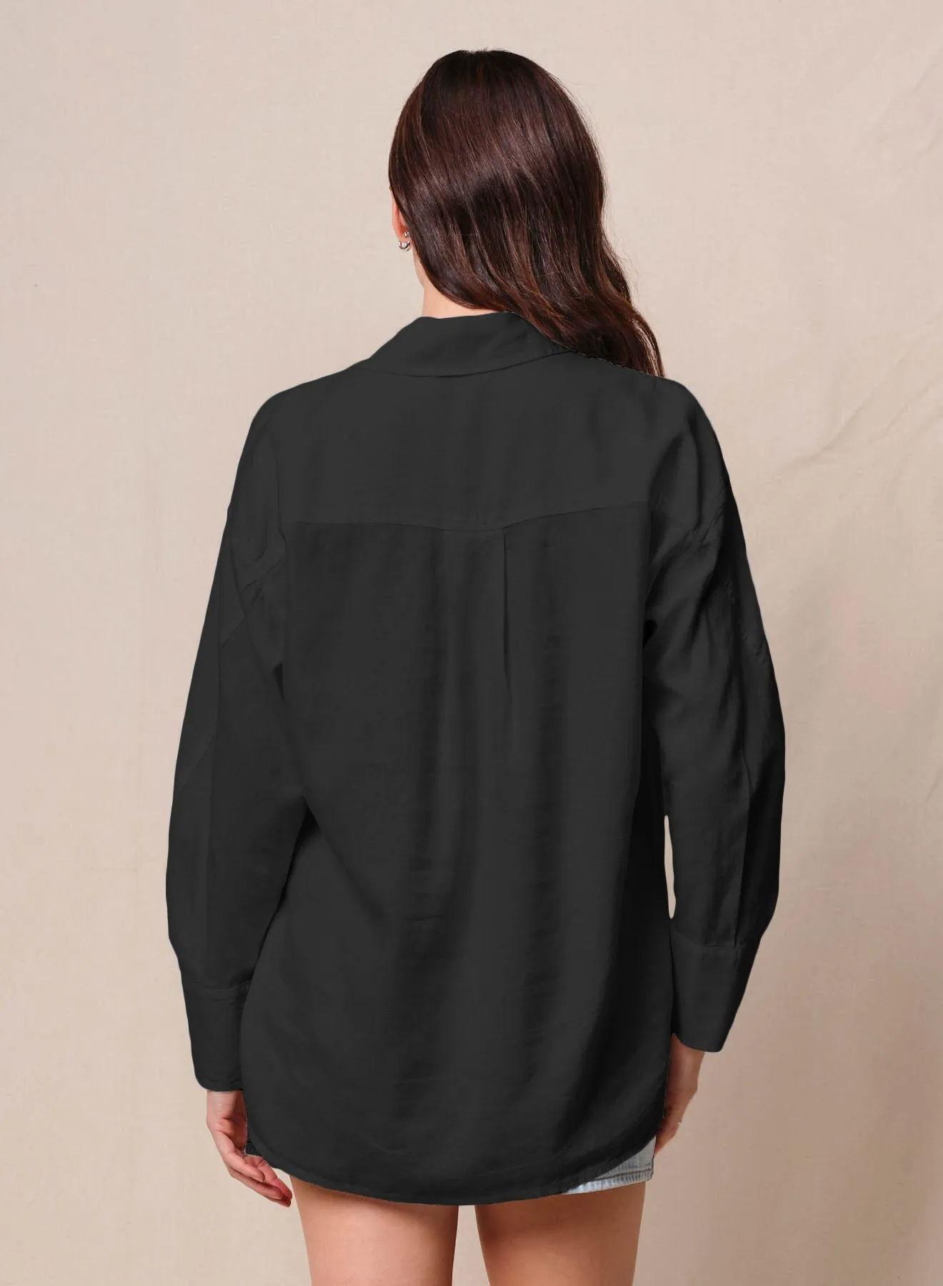 Linen Oversized Shirt in Black sold by Bailey 44 product image thumbnail 2
