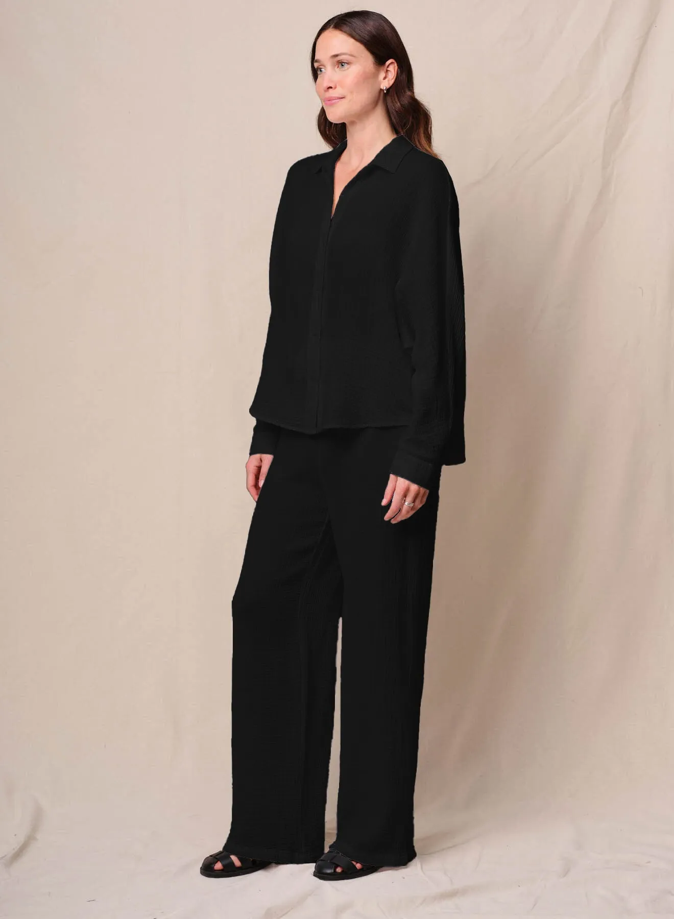 Gauze Dolman Shirt in Black sold by Bailey 44 product image thumbnail 2