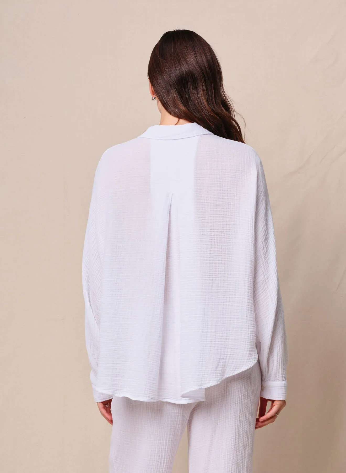 Gauze Dolman Shirt in White sold by Bailey 44 product image thumbnail 3