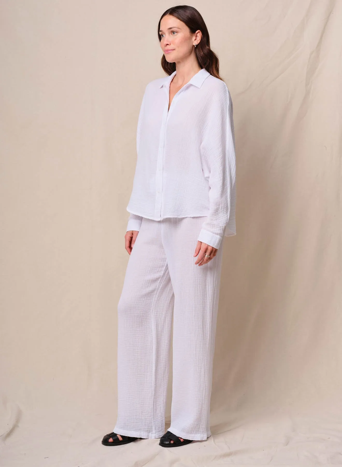 Gauze Dolman Shirt in White sold by Bailey 44 product image thumbnail 2