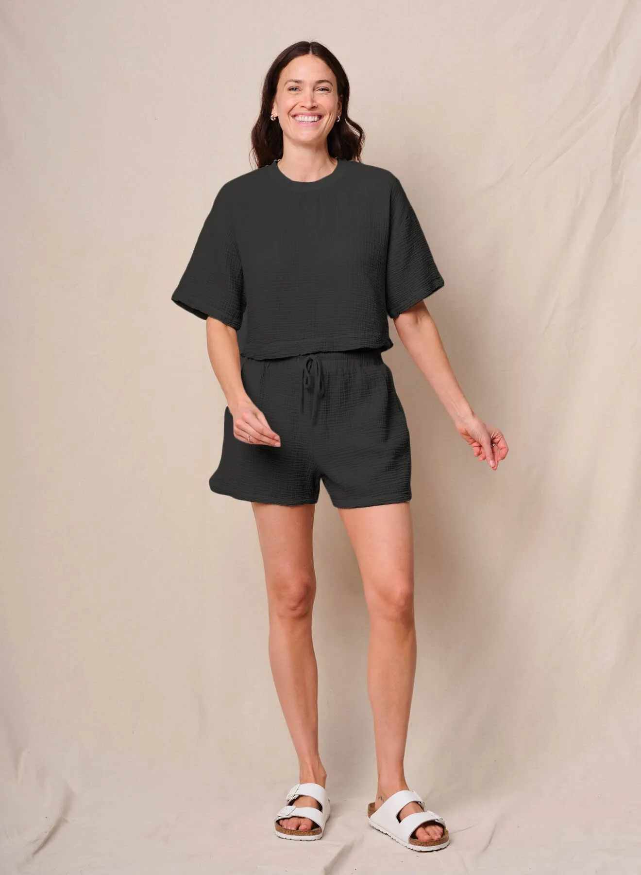 Gauze Boxy Top in Black sold by Bailey 44 product image thumbnail 2