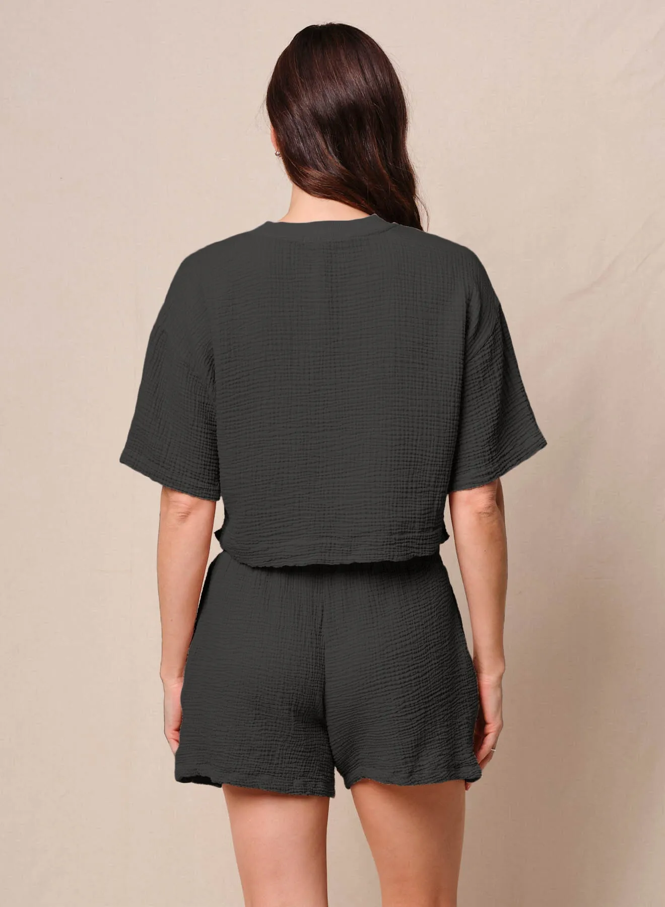Gauze Boxy Top in Black sold by Bailey 44 product image thumbnail 4