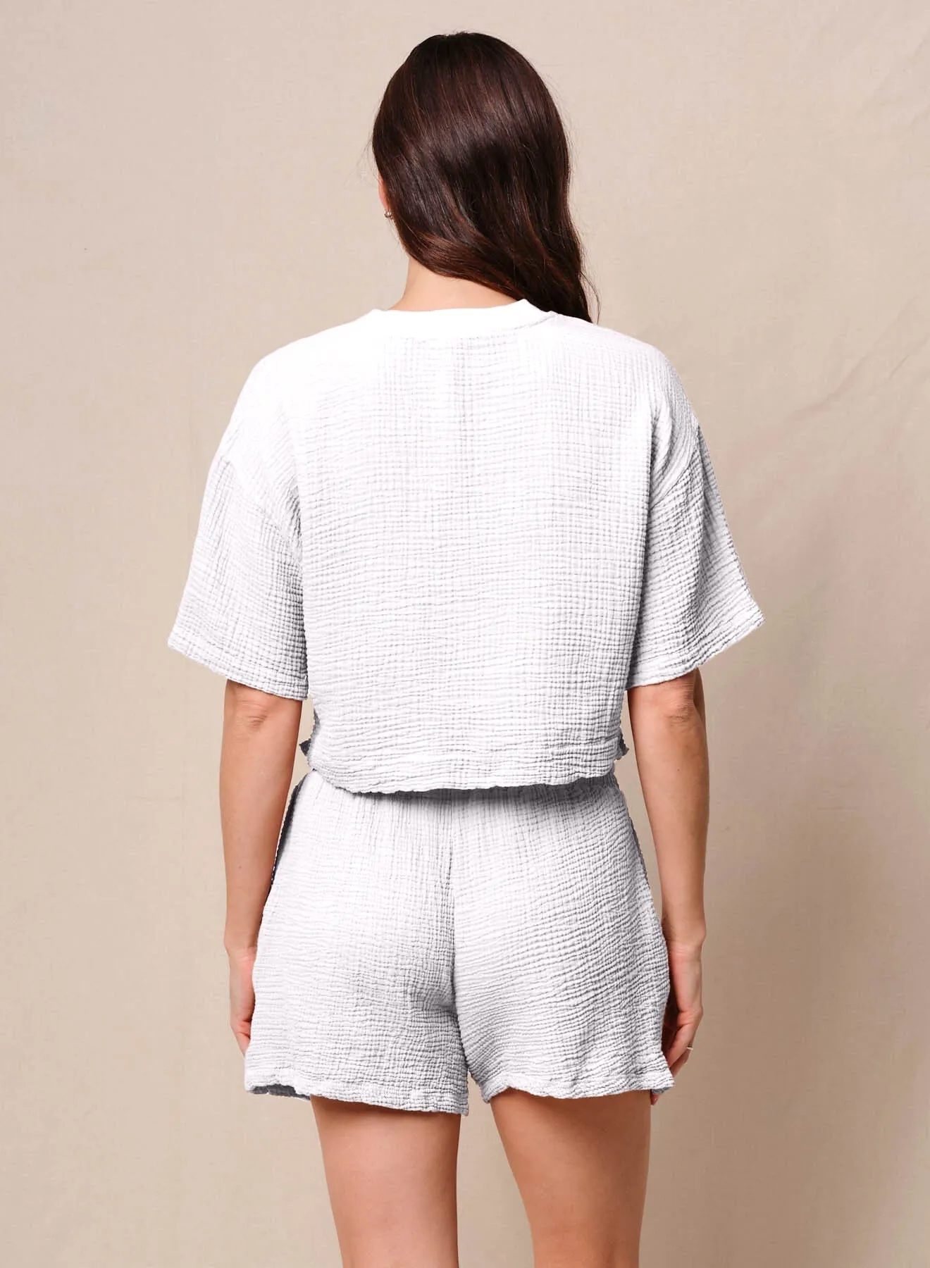 Gauze Boxy Top in White sold by Bailey 44 product image thumbnail 4