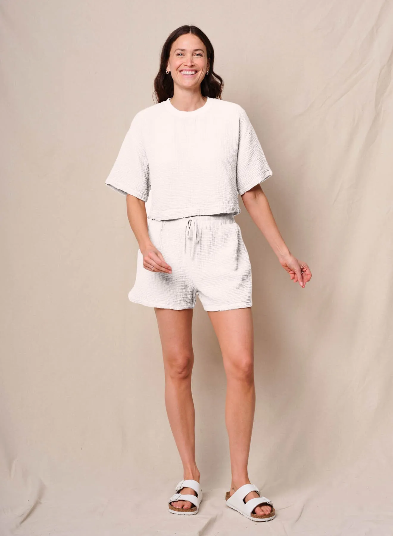 Gauze Boxy Top in White sold by Bailey 44 product image thumbnail 2