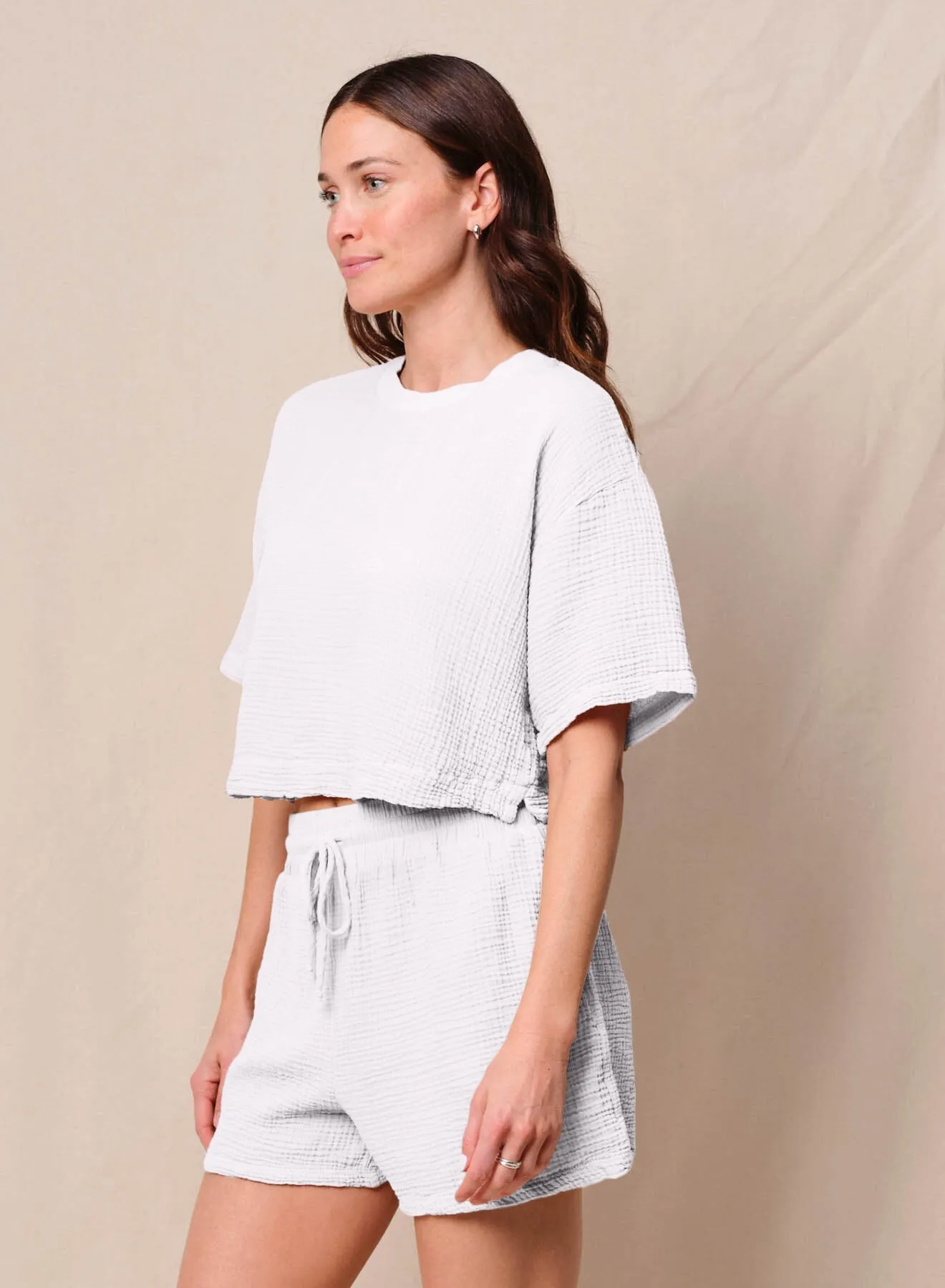 Gauze Boxy Top in White sold by Bailey 44 product image thumbnail 3