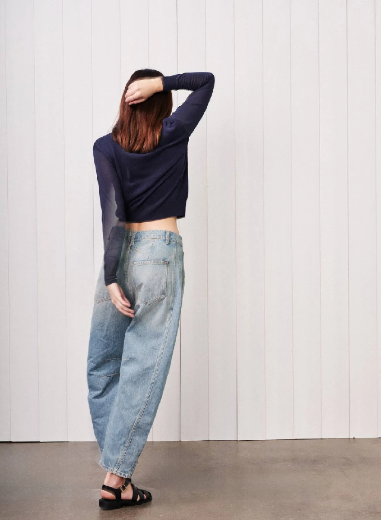 Sheer Pullover Sweater in New Navy sold by Bailey 44 product image thumbnail 4