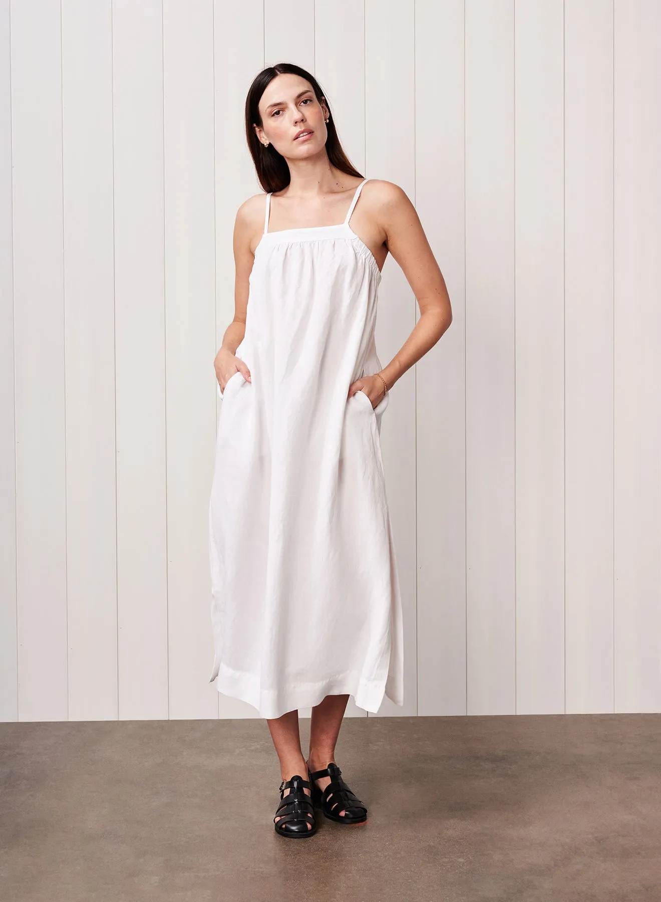 Linen A-Line Maxi Dress in White sold by Bailey 44 product image thumbnail 2