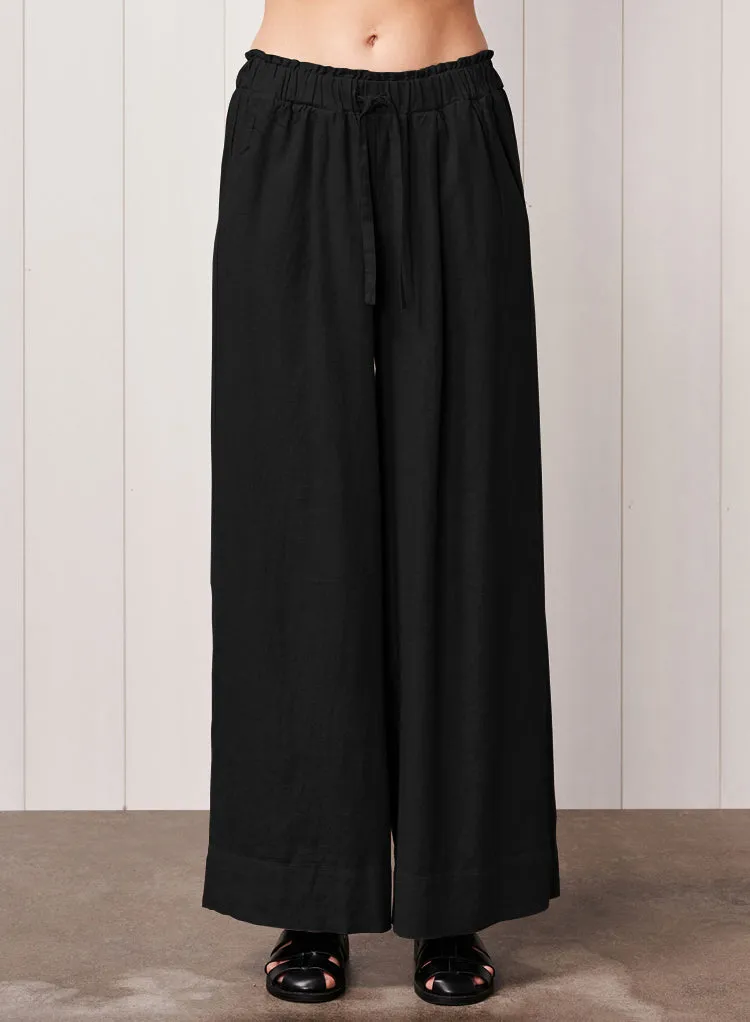 Linen Drawstring Trouser in Black sold by Bailey 44 product image thumbnail 2