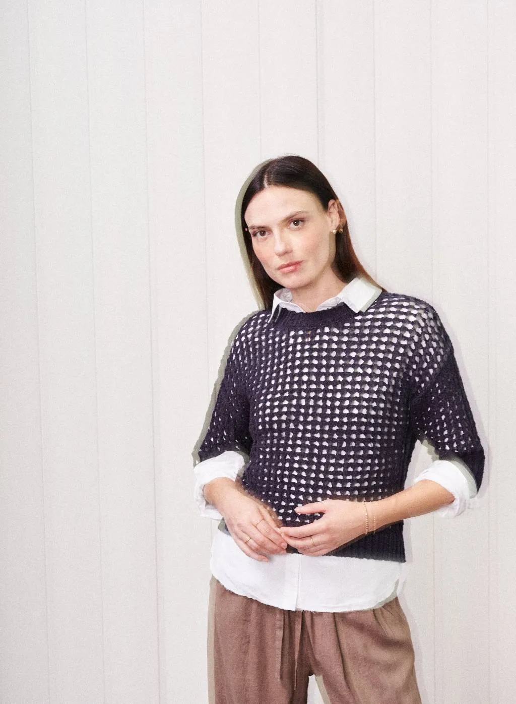 Puff Sleeve Sweater in New Navy sold by Bailey 44 product image thumbnail 3