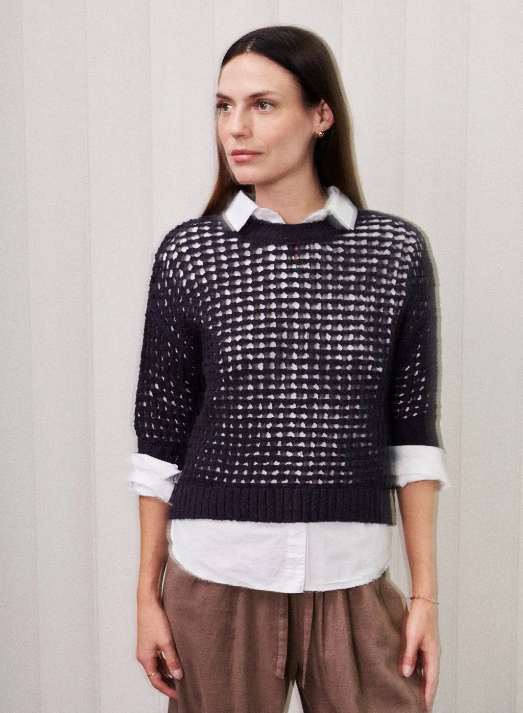 Puff Sleeve Sweater in New Navy sold by Bailey 44 product image thumbnail 4