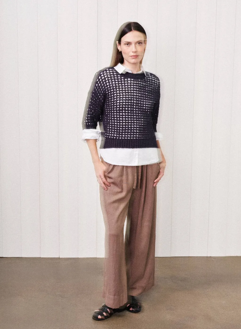 Puff Sleeve Sweater in New Navy sold by Bailey 44