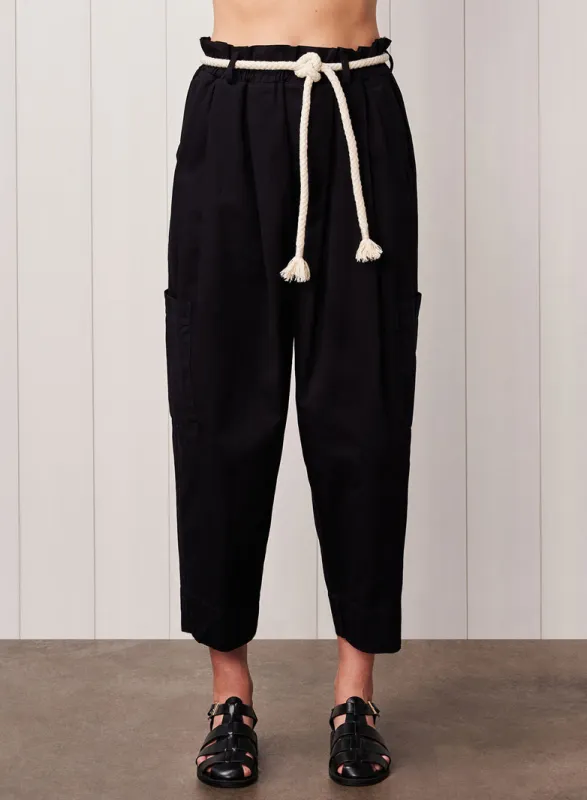 Cava Twill Paperbag Utility Pant in New Navy sold by Bailey 44