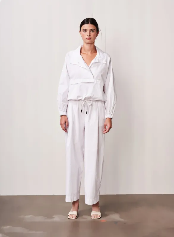 Fine Poplin Anorak in White sold by Bailey 44