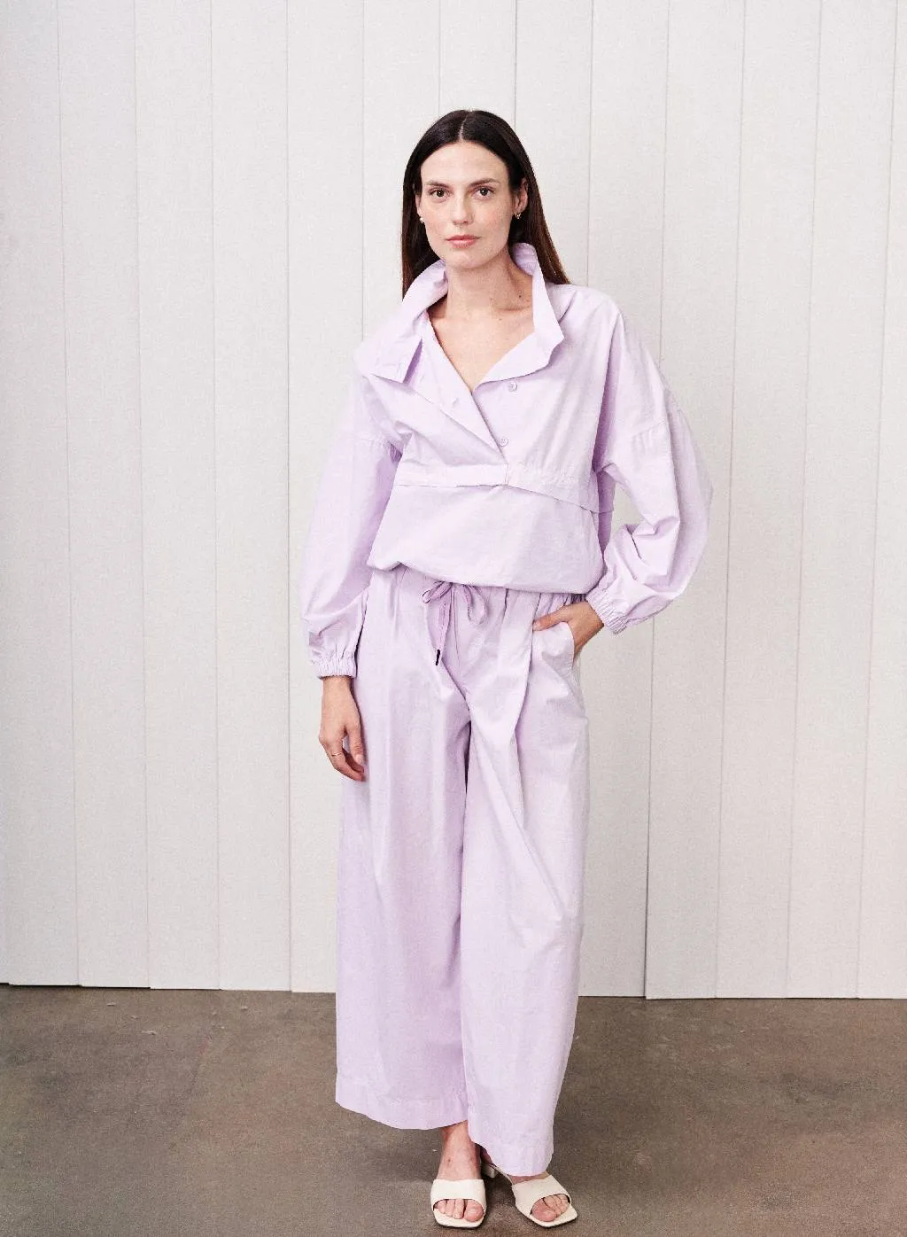 Fine Poplin Anorak in Lilac Mist sold by Bailey 44 product image thumbnail 2