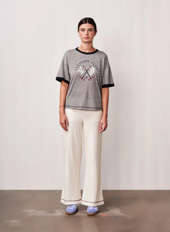 Tri-Blend Jersey Boyfriend Ringer Tee in Heather Grey sold by Bailey 44