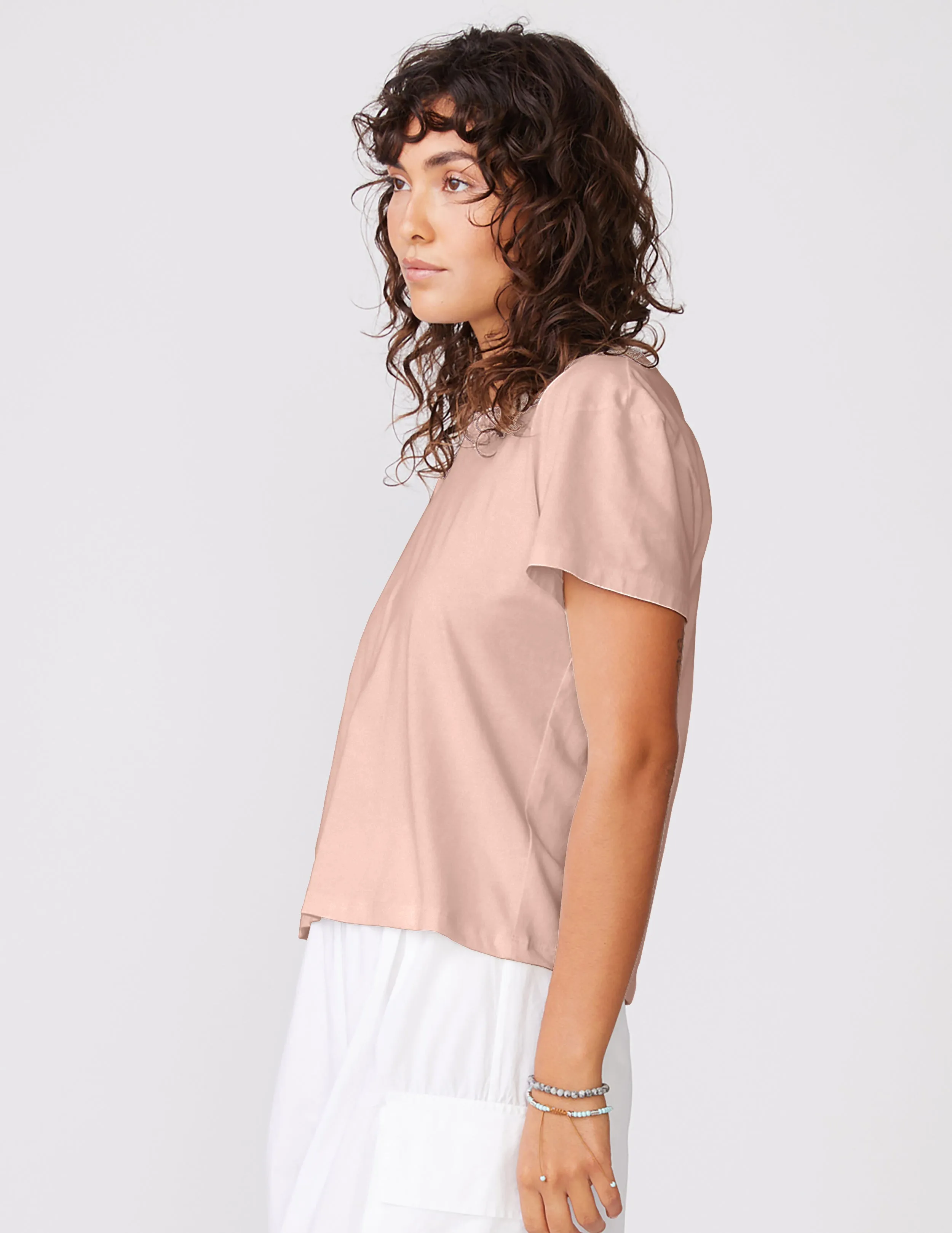 Cloud Jersey Short Sleeve Crew in Almond sold by Bailey 44 product image thumbnail 3