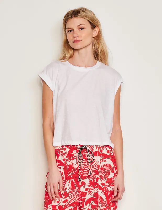 Sundry Muscle Tank in Optic White sold by Bailey 44