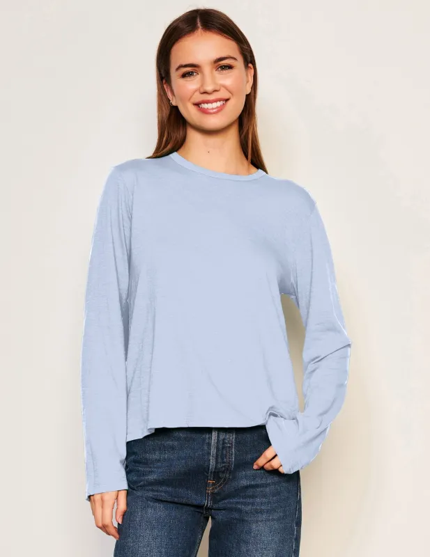 Sundry Long Sleeve Crew in Blue Wash sold by Bailey 44