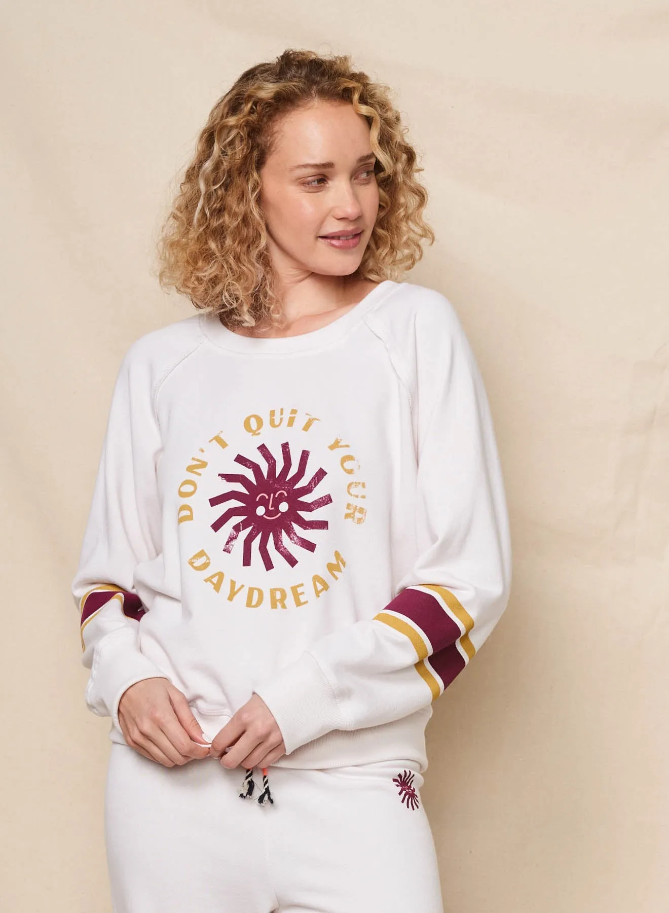 Sundry Daydream Raglan Sweatshirt in Oyster sold by Bailey 44