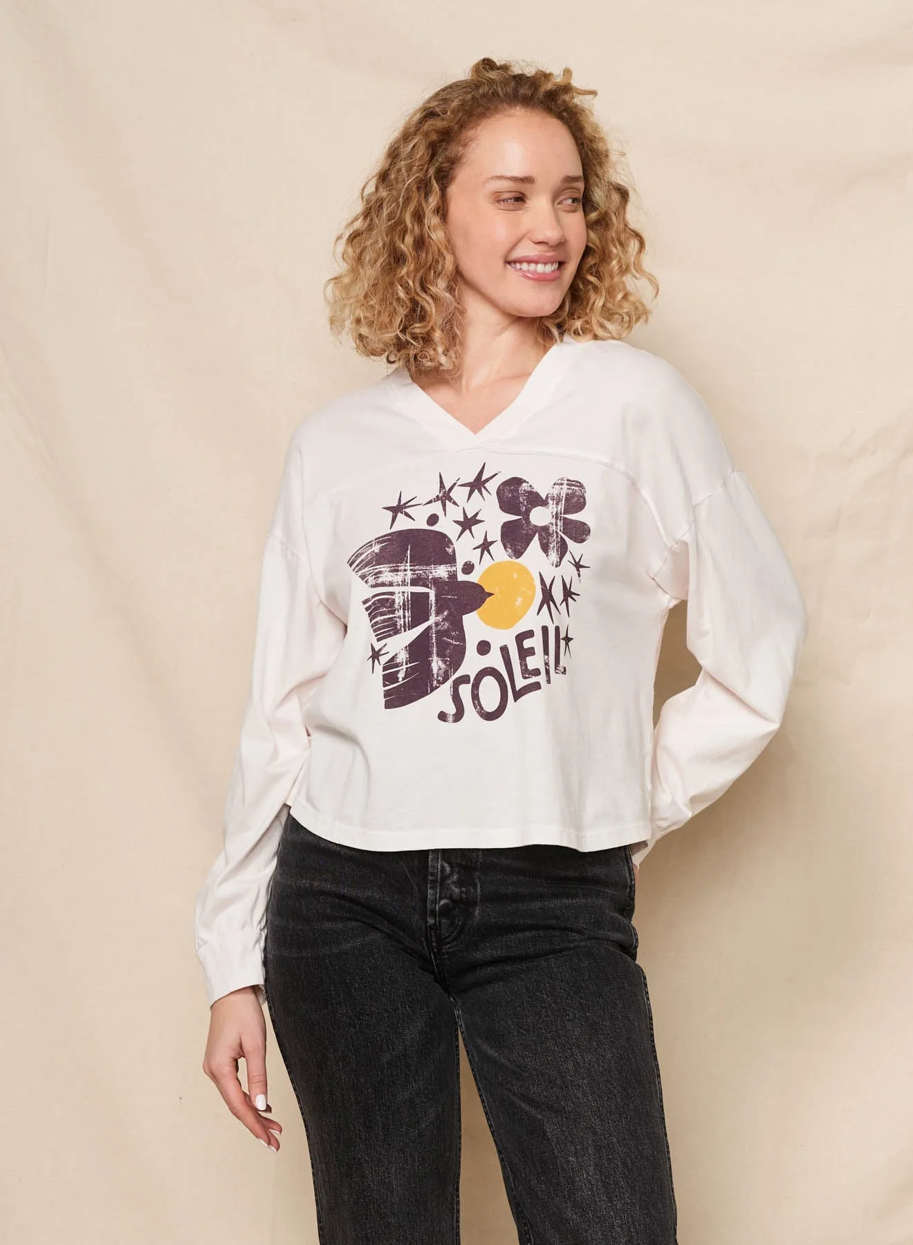 Sundry Soleil Fildside Long Sleeve Tee in Oyster sold by Bailey 44 product image thumbnail 3