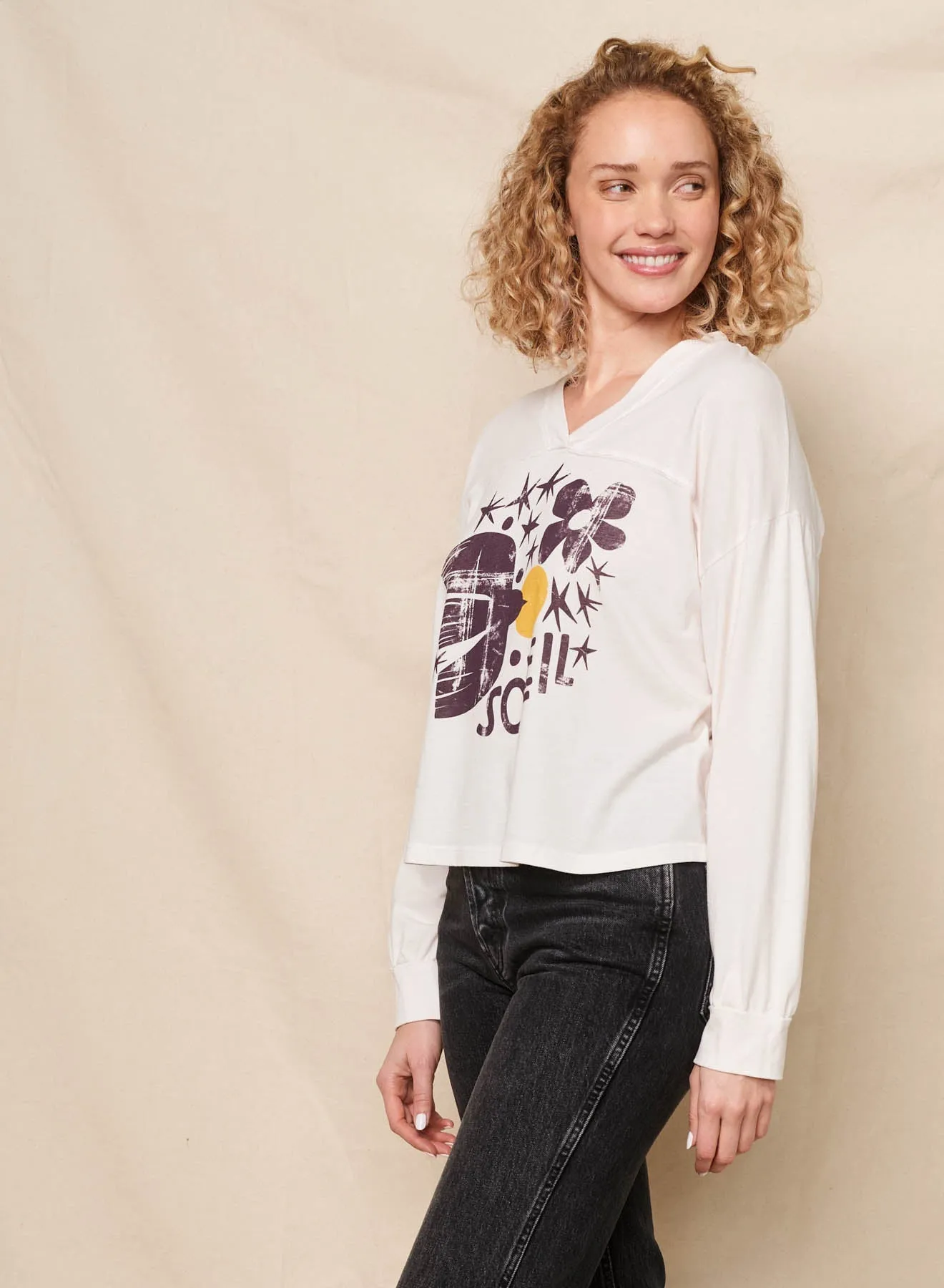 Sundry Soleil Fildside Long Sleeve Tee in Oyster sold by Bailey 44 product image thumbnail 4
