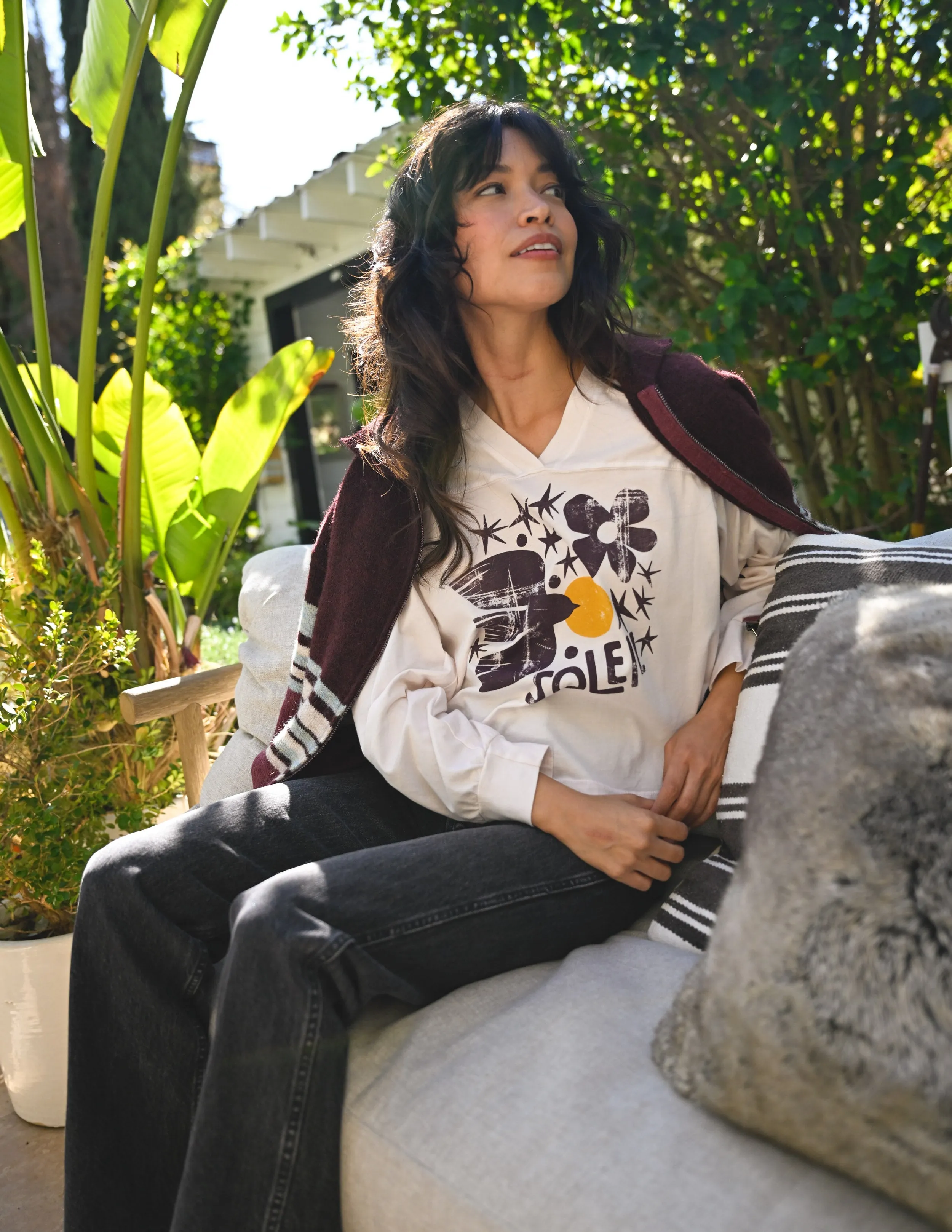 Sundry Soleil Fildside Long Sleeve Tee in Oyster sold by Bailey 44 product image thumbnail 5