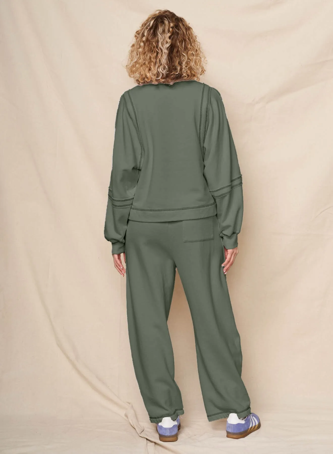 Sundry Raw Seamed Sweatshirt in Signature Green sold by Bailey 44 product image thumbnail 2