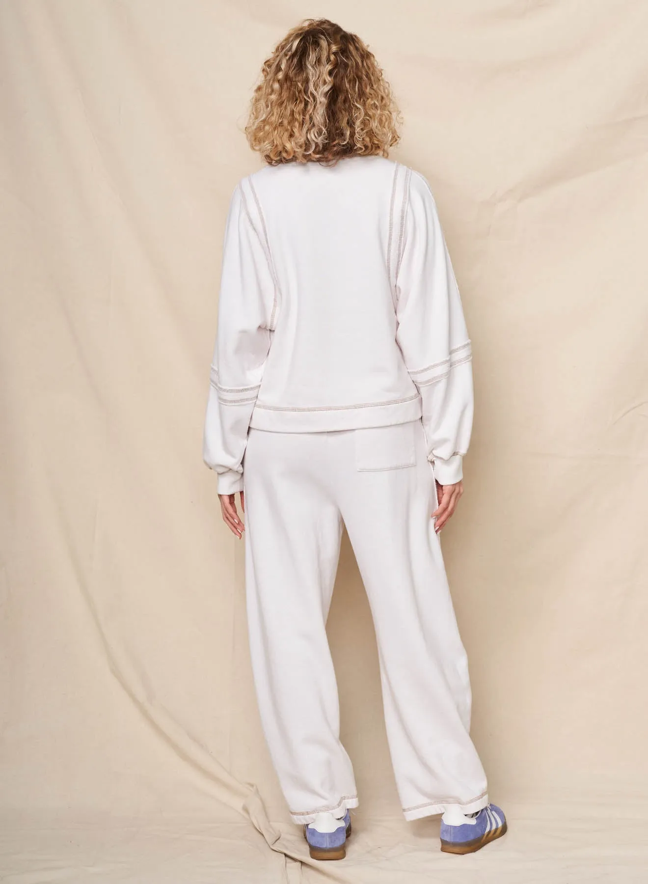 Sundry Leisure Club Raw Seamed Sweatshirt in Oyster sold by Bailey 44 product image thumbnail 3