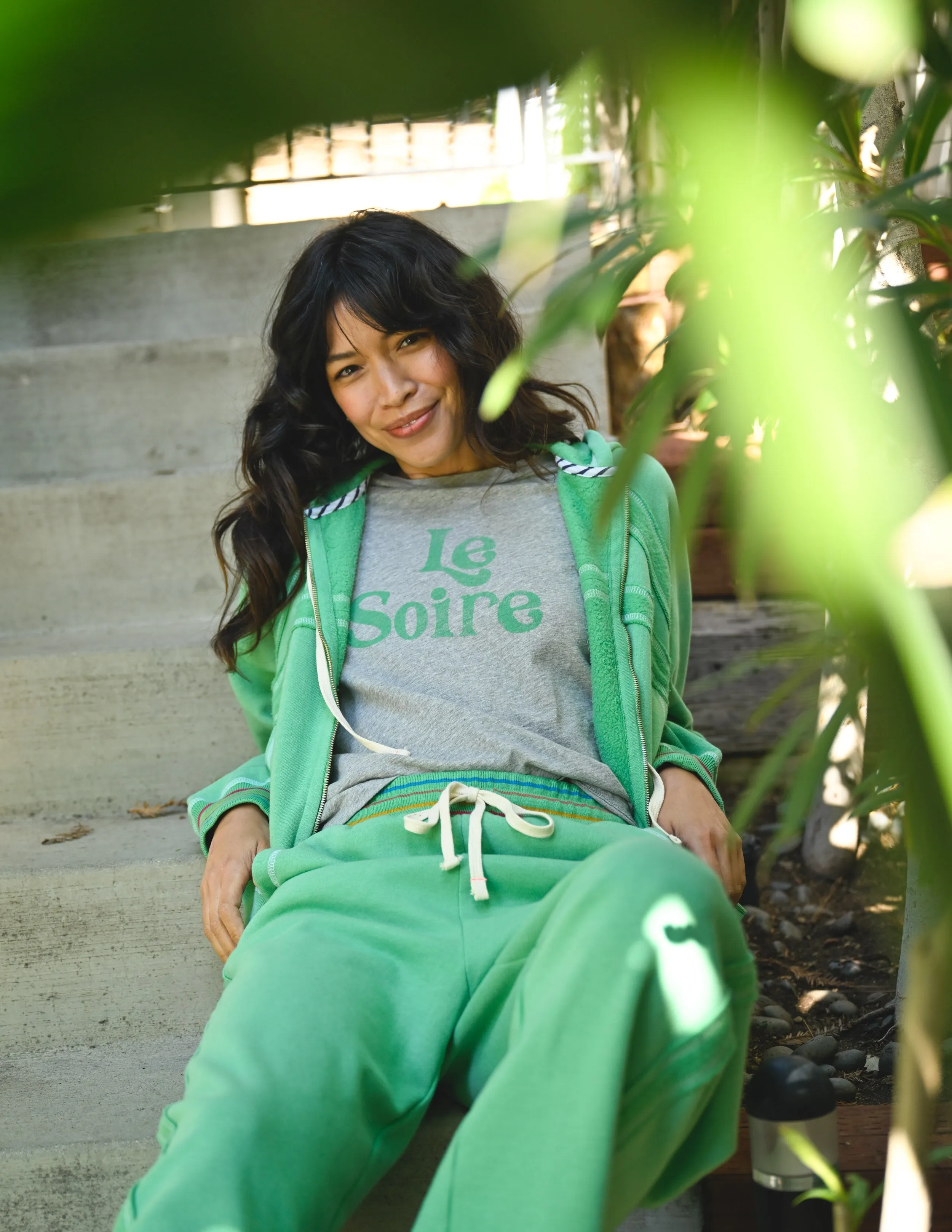 Sundry Raw Seamed Horizon Hoodie in Winter Green sold by Bailey 44 product image thumbnail 2