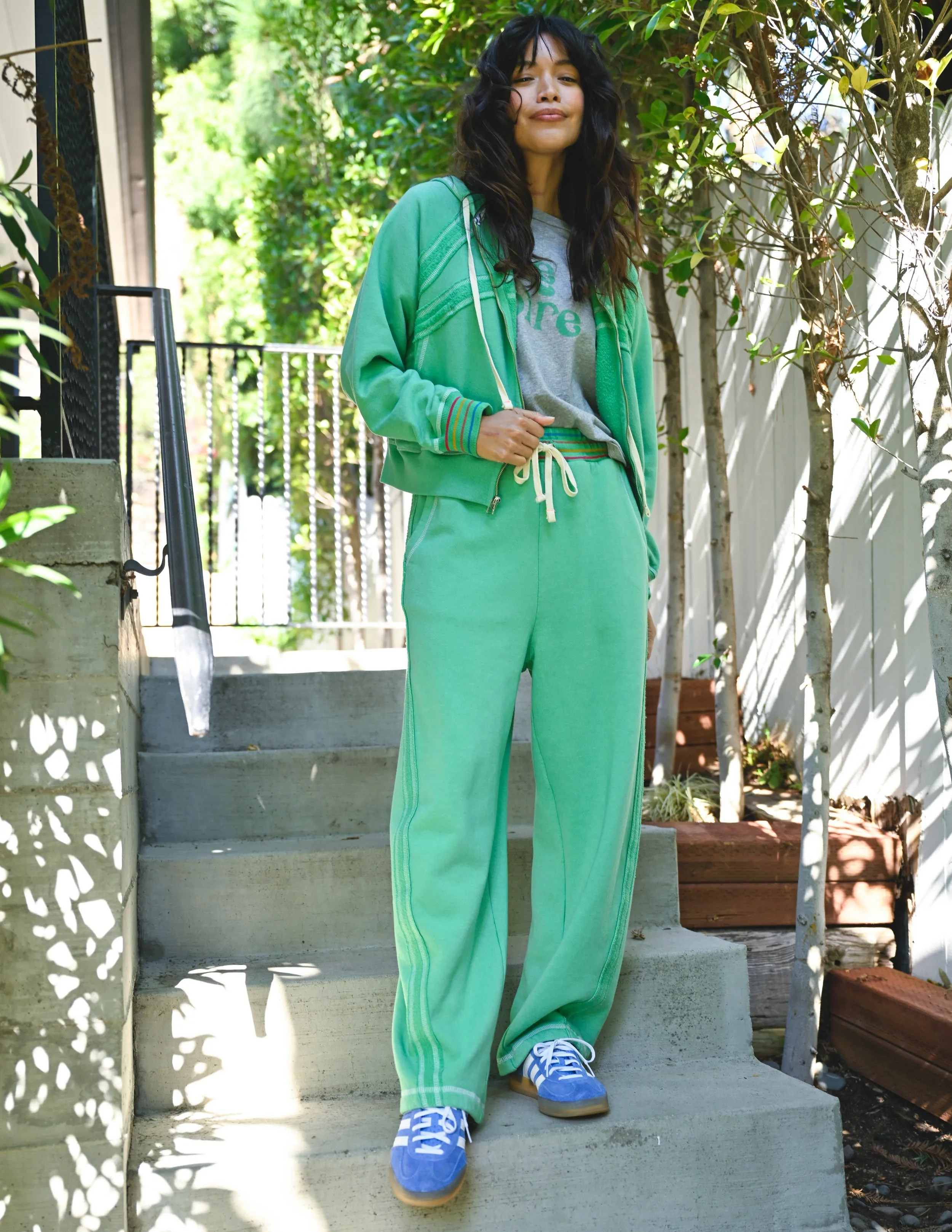 Sundry Raw Seamed Horizon Hoodie in Winter Green sold by Bailey 44