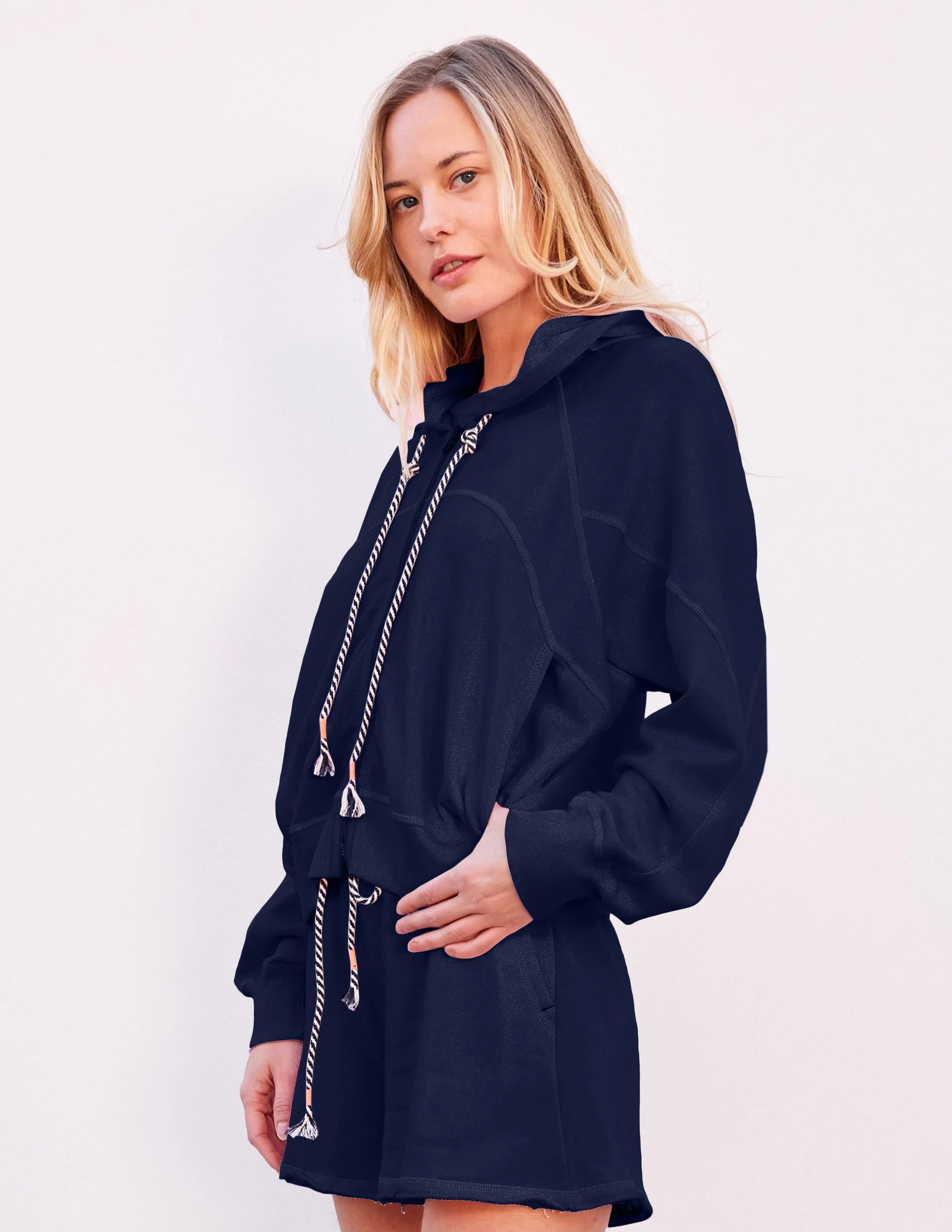 Sundry Horizon Zip Hoodie in Deep Navy sold by Bailey 44 product image thumbnail 3