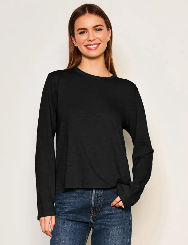 Sundry Long Sleeve Crew in Black sold by Bailey 44