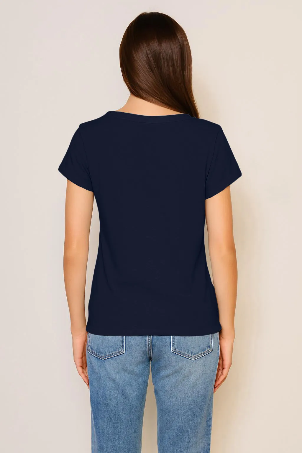 Sundry Rolled Sleeve Tee in Deep Navy sold by Bailey 44 product image thumbnail 3
