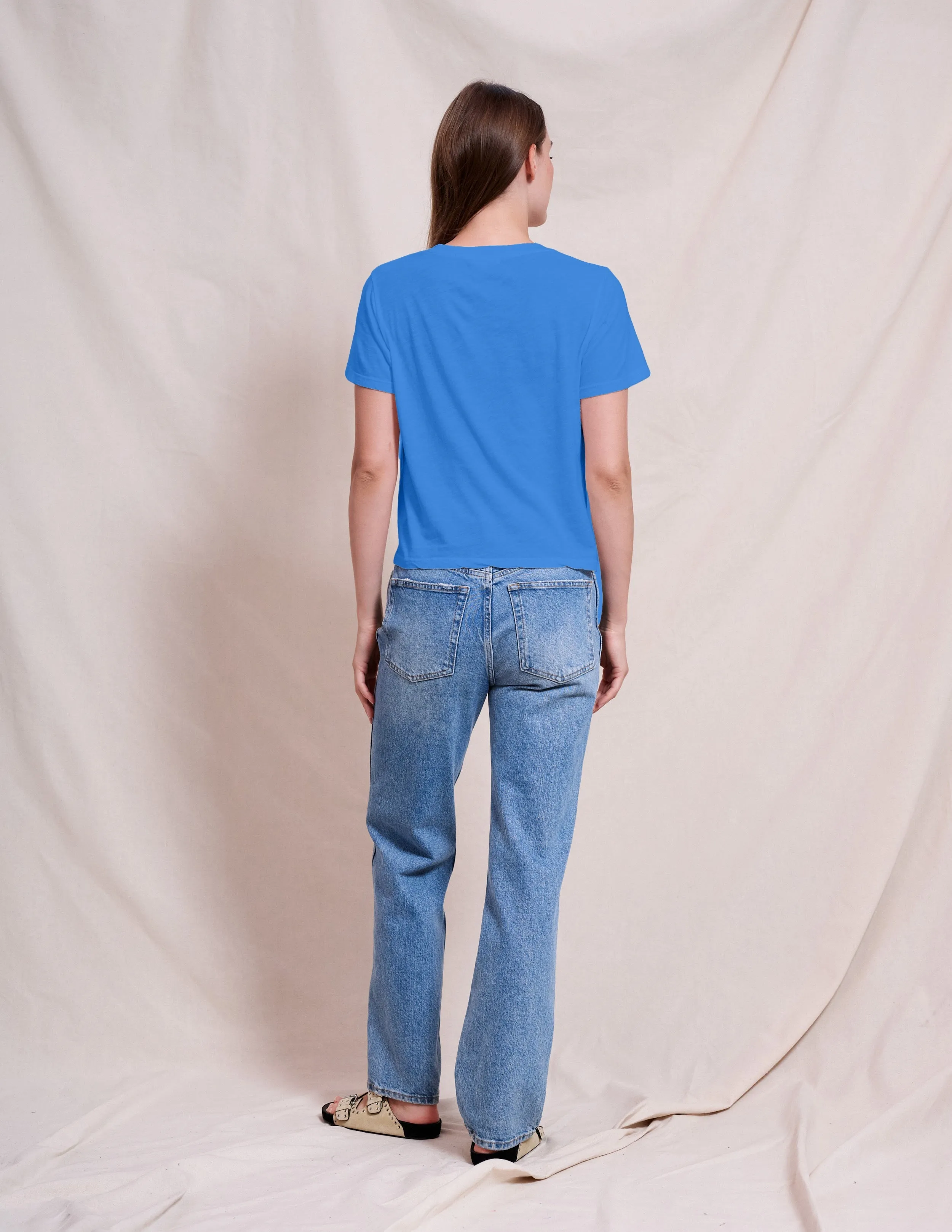 Sundry Crew Neck Tee in Lagoon Blue sold by Bailey 44 product image thumbnail 2