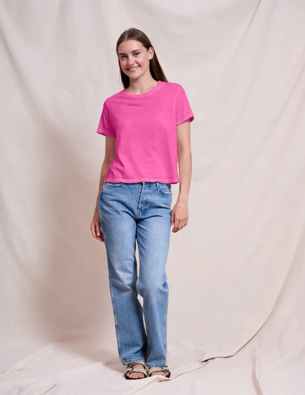 Sundry Crew Neck Tee in Jazzy Rose sold by Bailey 44