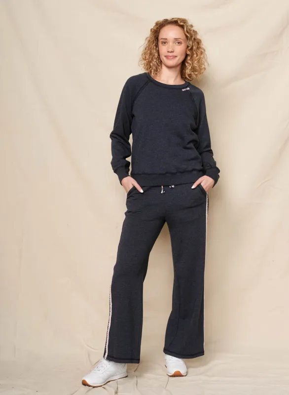 Sundry Amour Embroidery Sweatshirt in Deep Navy sold by Bailey 44