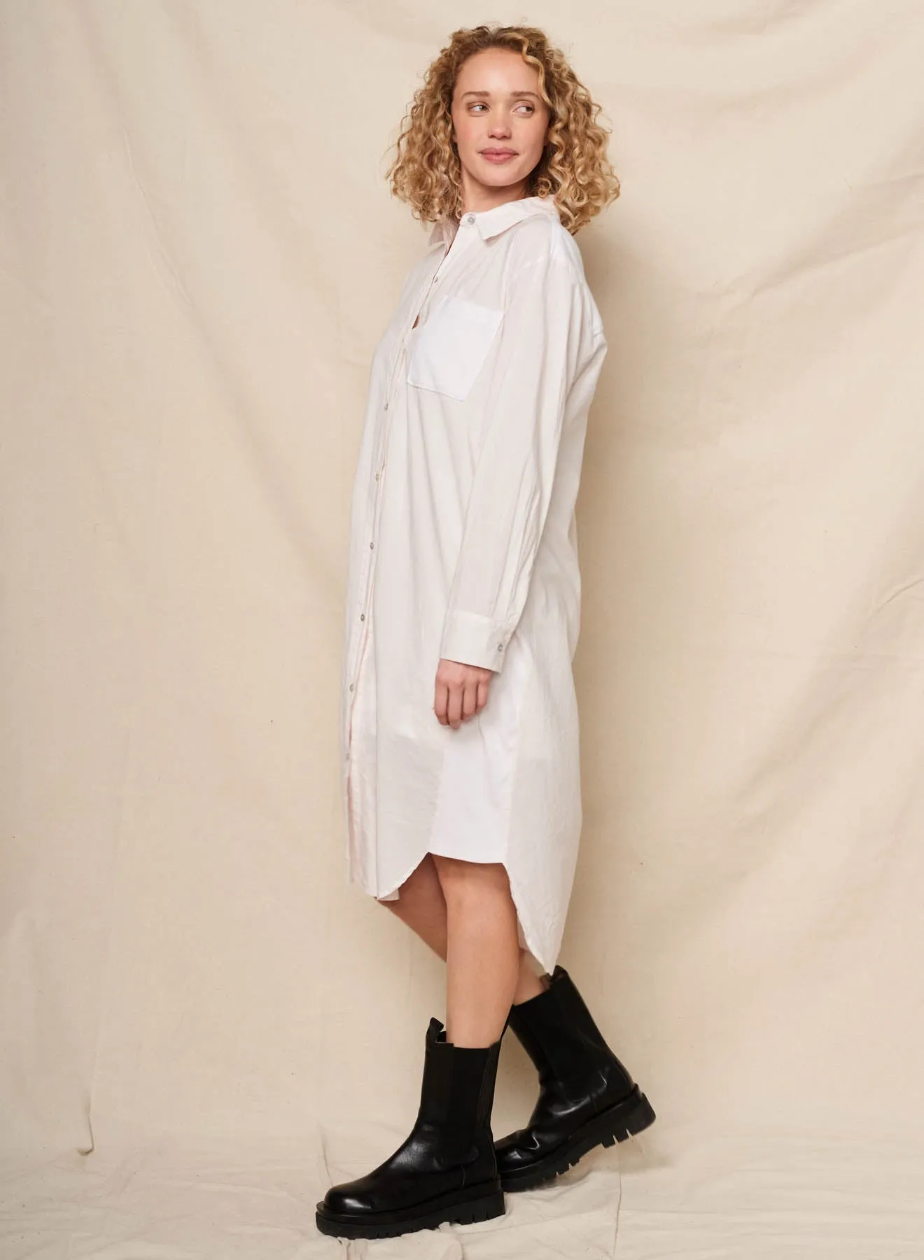 Sundry Mixed Media Shirt Dress in Oyster sold by Bailey 44 product image thumbnail 2