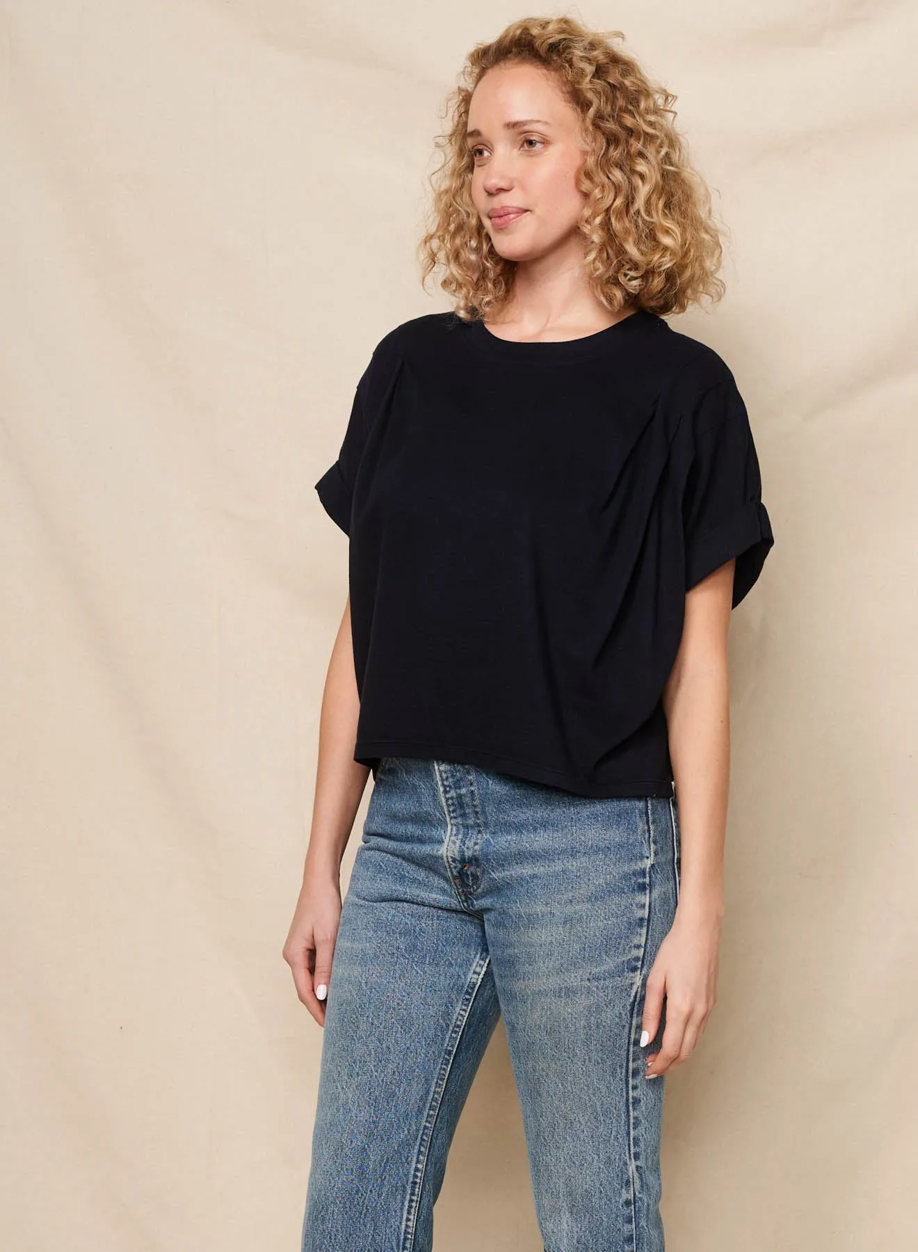 Sundry Pleated Dolman in Deep Navy sold by Bailey 44 product image thumbnail 2