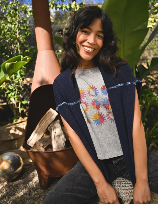 Sundry Checkers Sun Cropped Muscle Tank in Heather Grey sold by Bailey 44