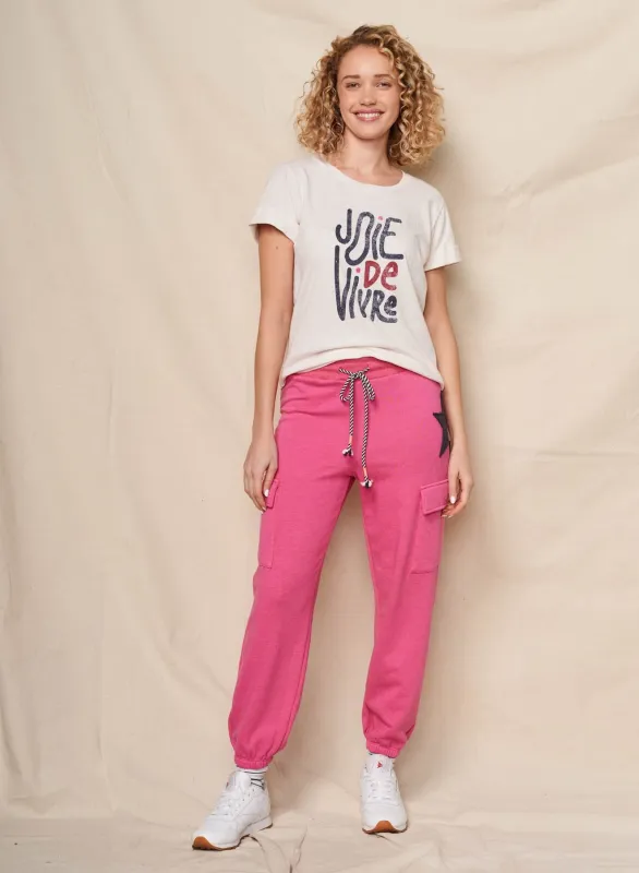 Sundry Joie De Vivre Rolled Sleeve Tee in Oyster sold by Bailey 44