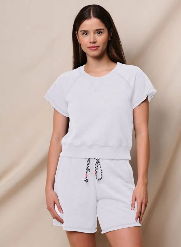 Sundry Short Sleeve Sweatshirt in Optic White sold by Bailey 44