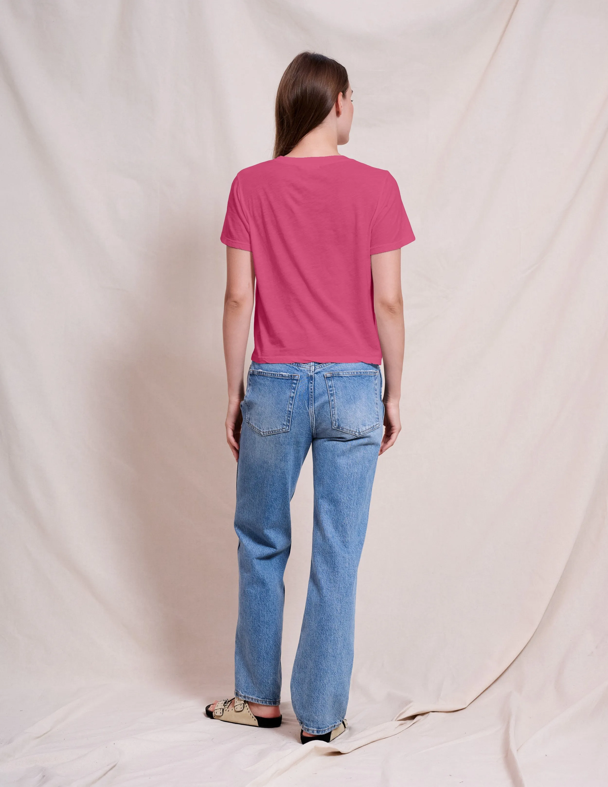 Sundry Crew Neck Tee in Cranberry sold by Bailey 44 product image thumbnail 3