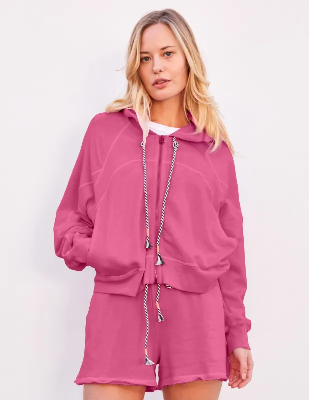 Sundry Horizon Zip Hoodie in Cranberry sold by Bailey 44