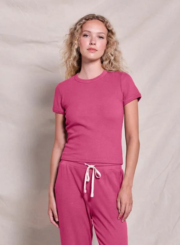 Sundry Shrunken Tee in Cranberry sold by Bailey 44